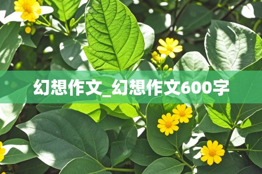 幻想作文_幻想作文600字