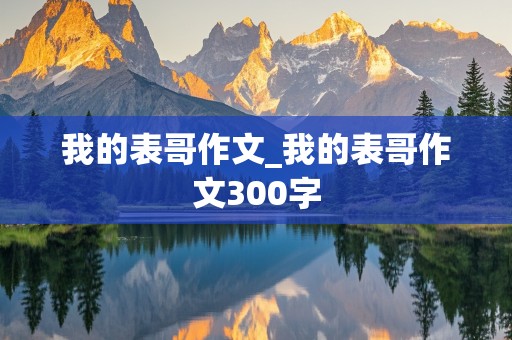 我的表哥作文_我的表哥作文300字