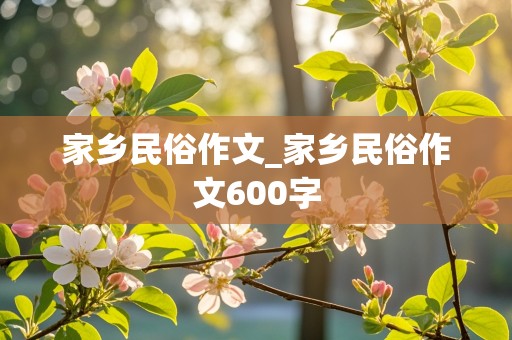 家乡民俗作文_家乡民俗作文600字