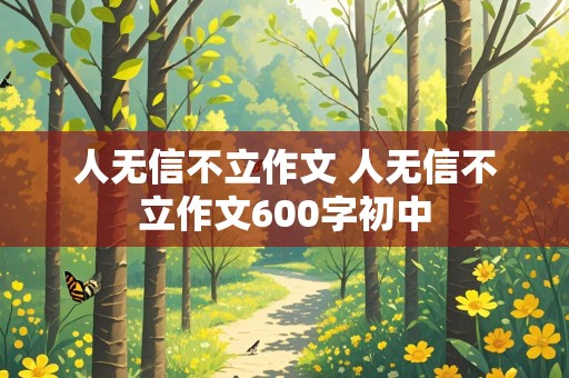 人无信不立作文 人无信不立作文600字初中