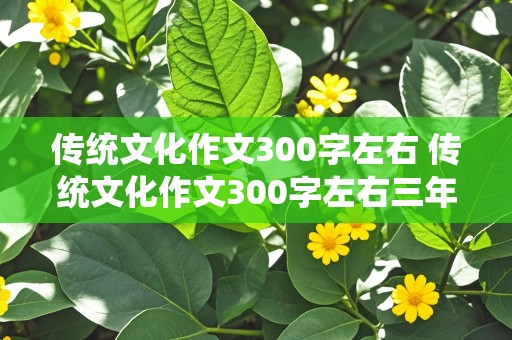 传统文化作文300字左右 传统文化作文300字左右三年级