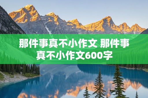 那件事真不小作文 那件事真不小作文600字