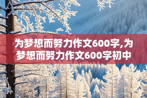 为梦想而努力作文600字,为梦想而努力作文600字初中