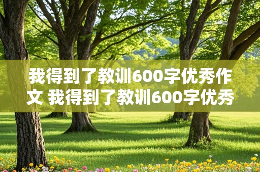 我得到了教训600字优秀作文 我得到了教训600字优秀作文图片