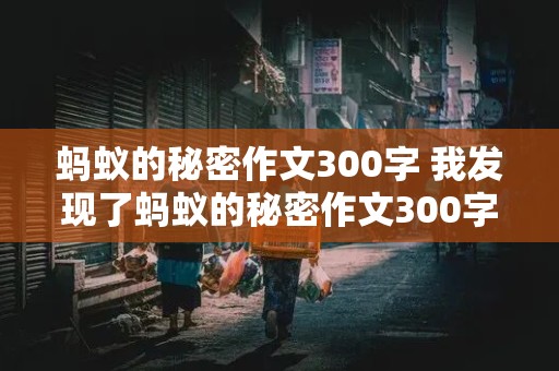 蚂蚁的秘密作文300字 我发现了蚂蚁的秘密作文300字