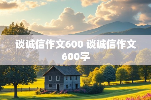 谈诚信作文600 谈诚信作文600字