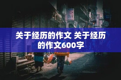 关于经历的作文 关于经历的作文600字