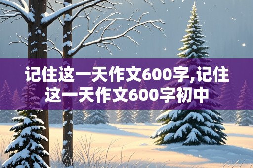 记住这一天作文600字,记住这一天作文600字初中