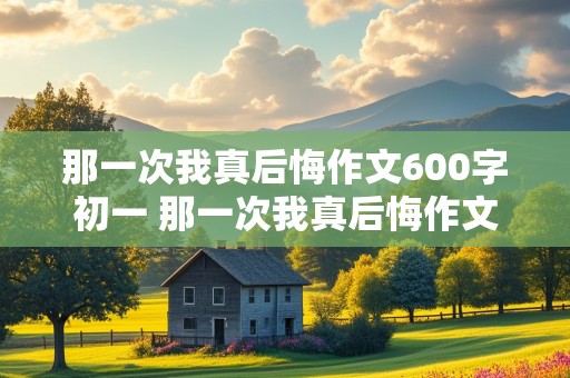 那一次我真后悔作文600字初一 那一次我真后悔作文600字初一优秀作文