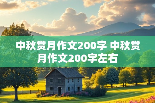 中秋赏月作文200字 中秋赏月作文200字左右