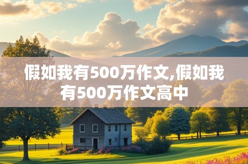 假如我有500万作文,假如我有500万作文高中