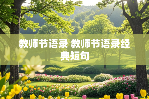 教师节语录 教师节语录经典短句