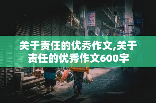 关于责任的优秀作文,关于责任的优秀作文600字