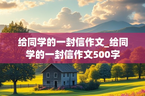 给同学的一封信作文_给同学的一封信作文500字