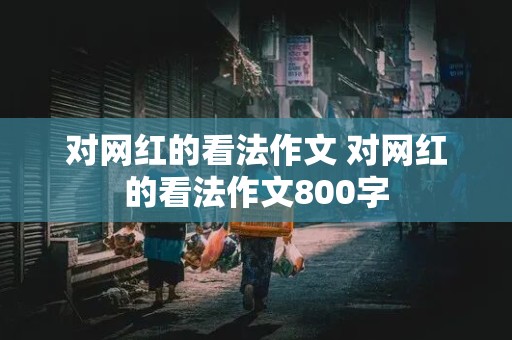 对网红的看法作文 对网红的看法作文800字