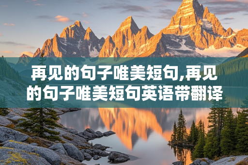 再见的句子唯美短句,再见的句子唯美短句英语带翻译