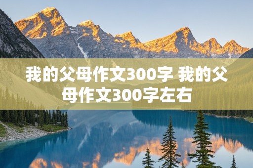 我的父母作文300字 我的父母作文300字左右