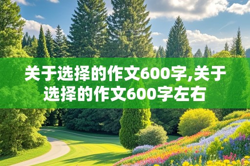 关于选择的作文600字,关于选择的作文600字左右