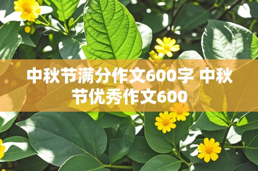 中秋节满分作文600字 中秋节优秀作文600