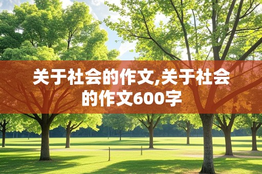 关于社会的作文,关于社会的作文600字