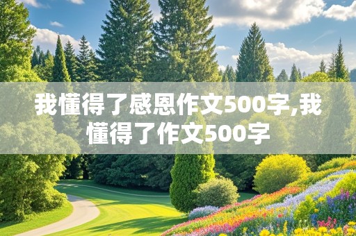 我懂得了感恩作文500字,我懂得了作文500字