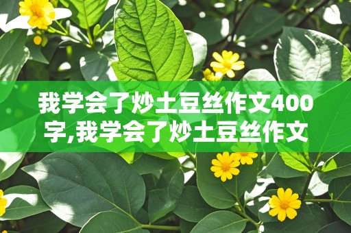 我学会了炒土豆丝作文400字,我学会了炒土豆丝作文400字作文