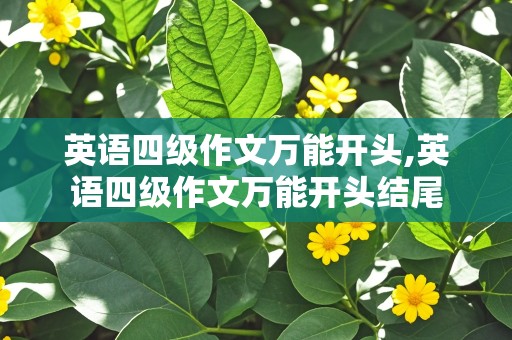 英语四级作文万能开头,英语四级作文万能开头结尾