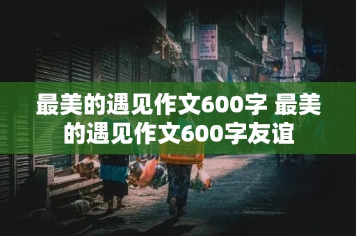 最美的遇见作文600字 最美的遇见作文600字友谊