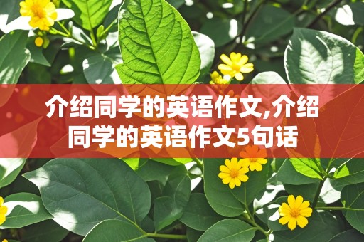 介绍同学的英语作文,介绍同学的英语作文5句话