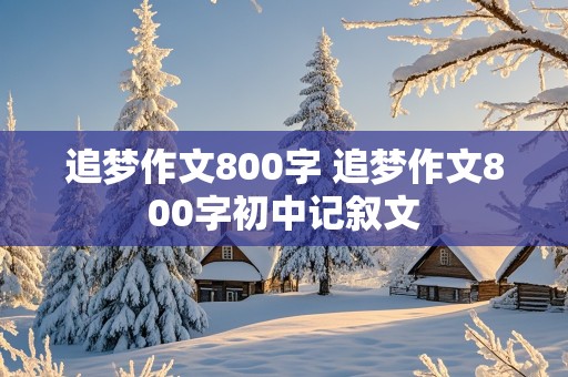 追梦作文800字 追梦作文800字初中记叙文