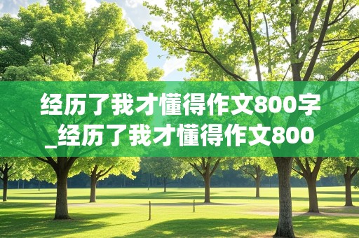 经历了我才懂得作文800字_经历了我才懂得作文800字初中