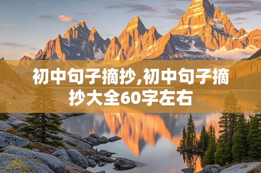 初中句子摘抄,初中句子摘抄大全60字左右