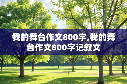 我的舞台作文800字,我的舞台作文800字记叙文