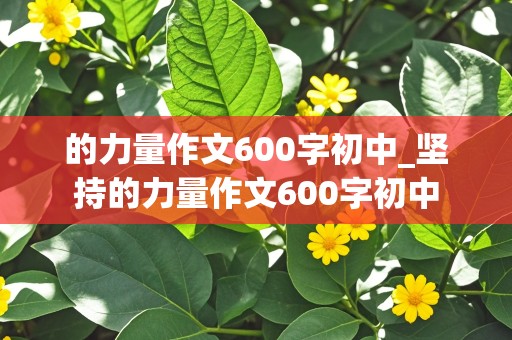 的力量作文600字初中_坚持的力量作文600字初中