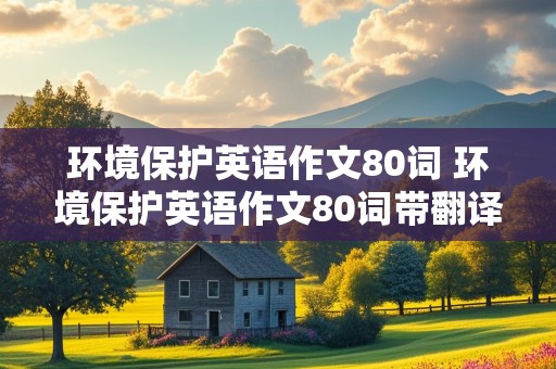 环境保护英语作文80词 环境保护英语作文80词带翻译