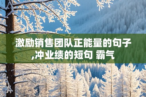 激励销售团队正能量的句子,冲业绩的短句 霸气