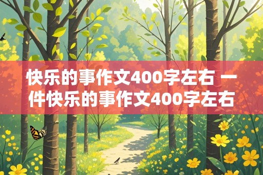 快乐的事作文400字左右 一件快乐的事作文400字左右