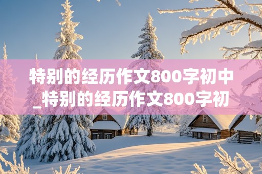 特别的经历作文800字初中_特别的经历作文800字初中寒假