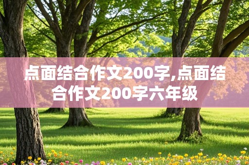 点面结合作文200字,点面结合作文200字六年级