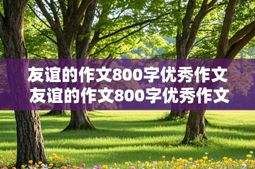 友谊的作文800字优秀作文 友谊的作文800字优秀作文议论文