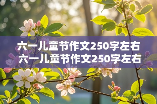 六一儿童节作文250字左右 六一儿童节作文250字左右三年级