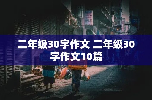 二年级30字作文 二年级30字作文10篇