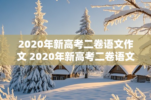 2020年新高考二卷语文作文 2020年新高考二卷语文作文范文