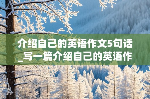 介绍自己的英语作文5句话_写一篇介绍自己的英语作文5句话