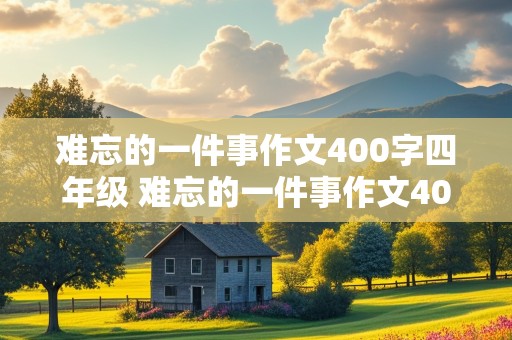 难忘的一件事作文400字四年级 难忘的一件事作文400字四年级上册