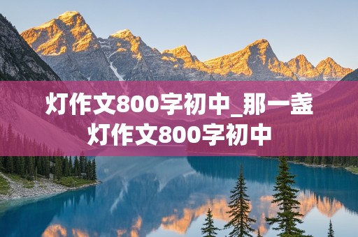 灯作文800字初中_那一盏灯作文800字初中