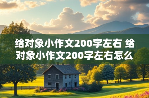 给对象小作文200字左右 给对象小作文200字左右怎么写