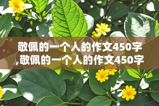 敬佩的一个人的作文450字,敬佩的一个人的作文450字三年级上册