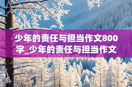 少年的责任与担当作文800字_少年的责任与担当作文800字高中