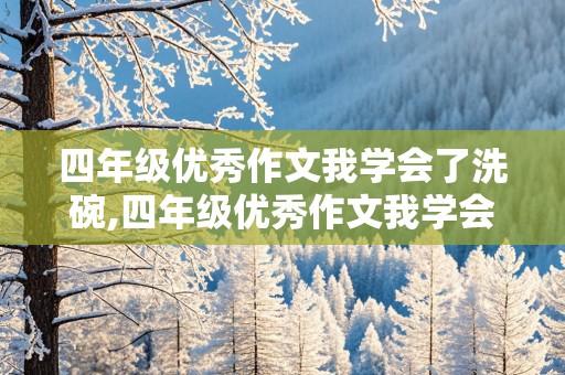 四年级优秀作文我学会了洗碗,四年级优秀作文我学会了洗碗400字